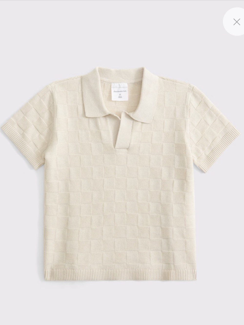 Abercrombie Kids 3T Toddler Johnny Collar Cream Sweater Polo NWT